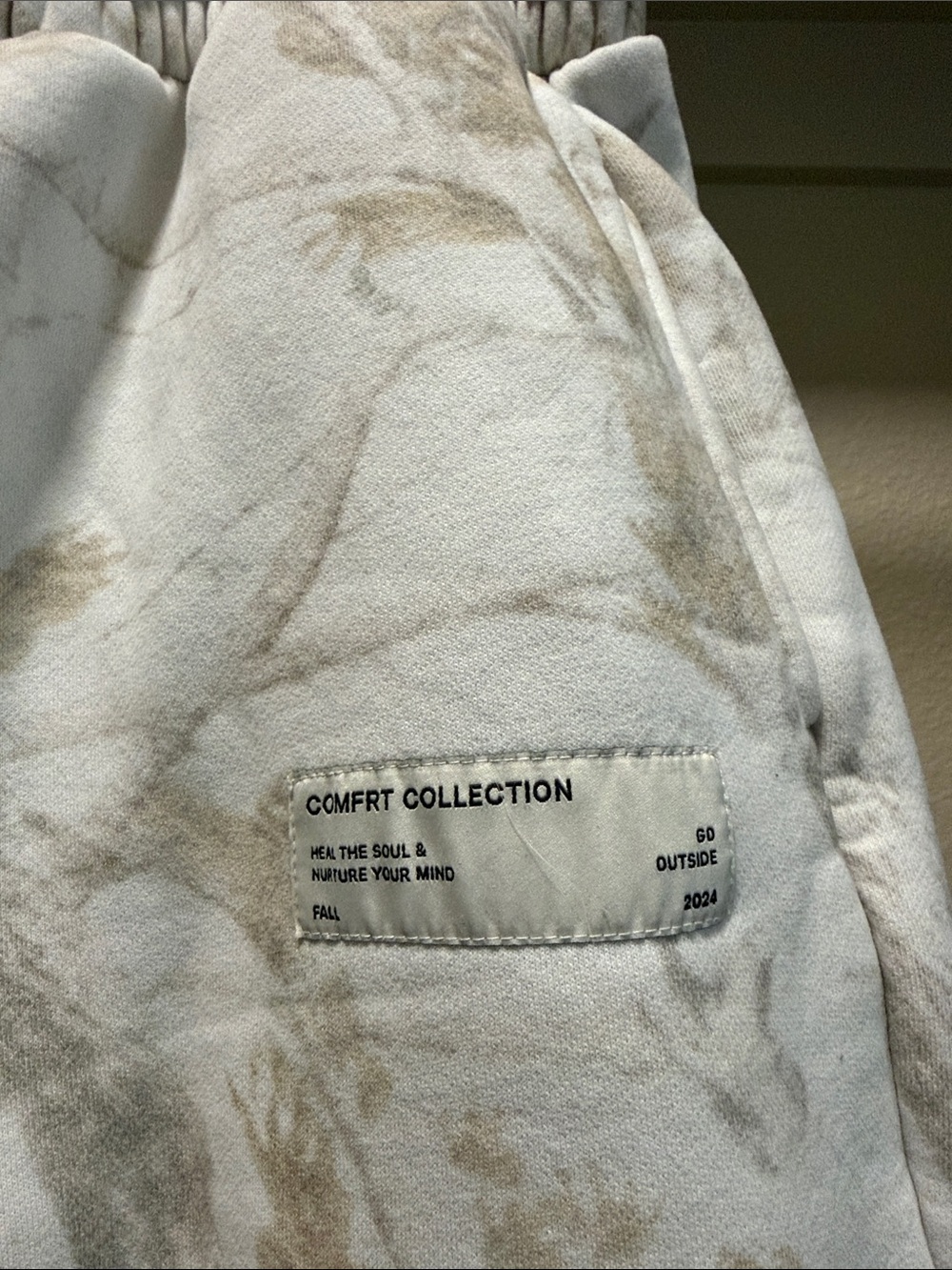 Women's White Camouflage Cozy Joggers - Cream/Beige - Picture 2 of 5